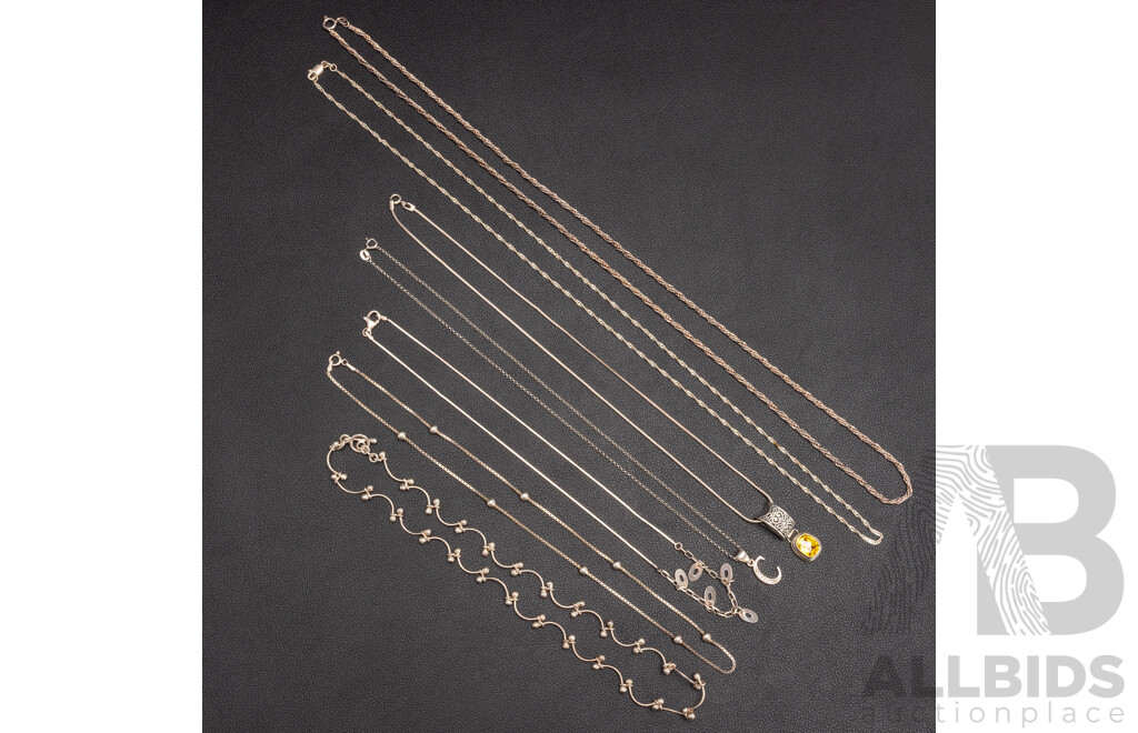 Assorted 925 Sterling Silver Necklaces - Lot of 7