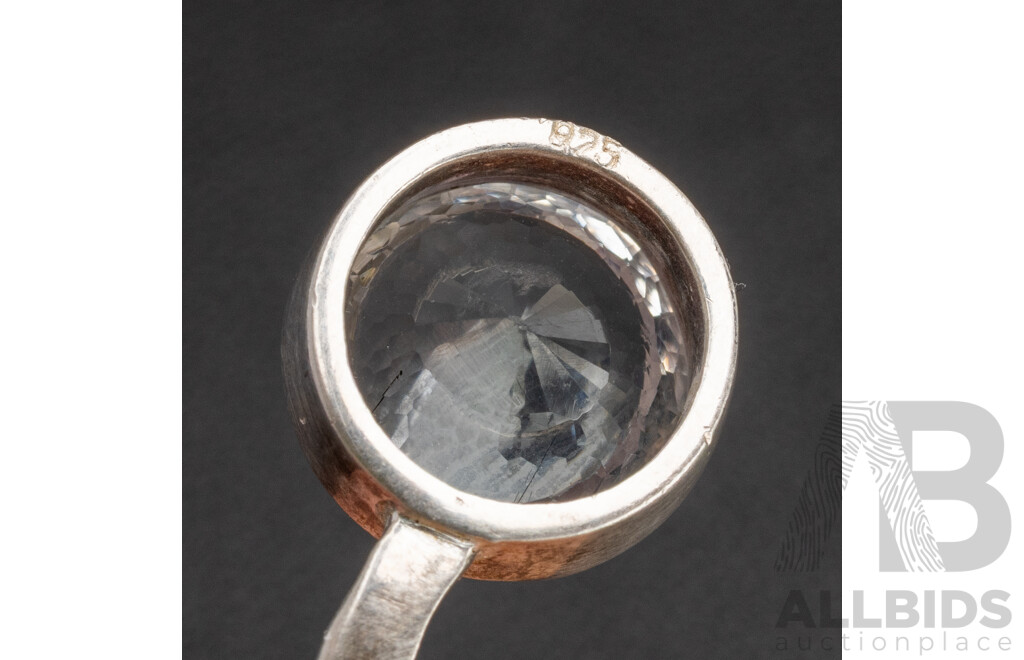 925 Sterling Silver Necklace with Topaz Pendant