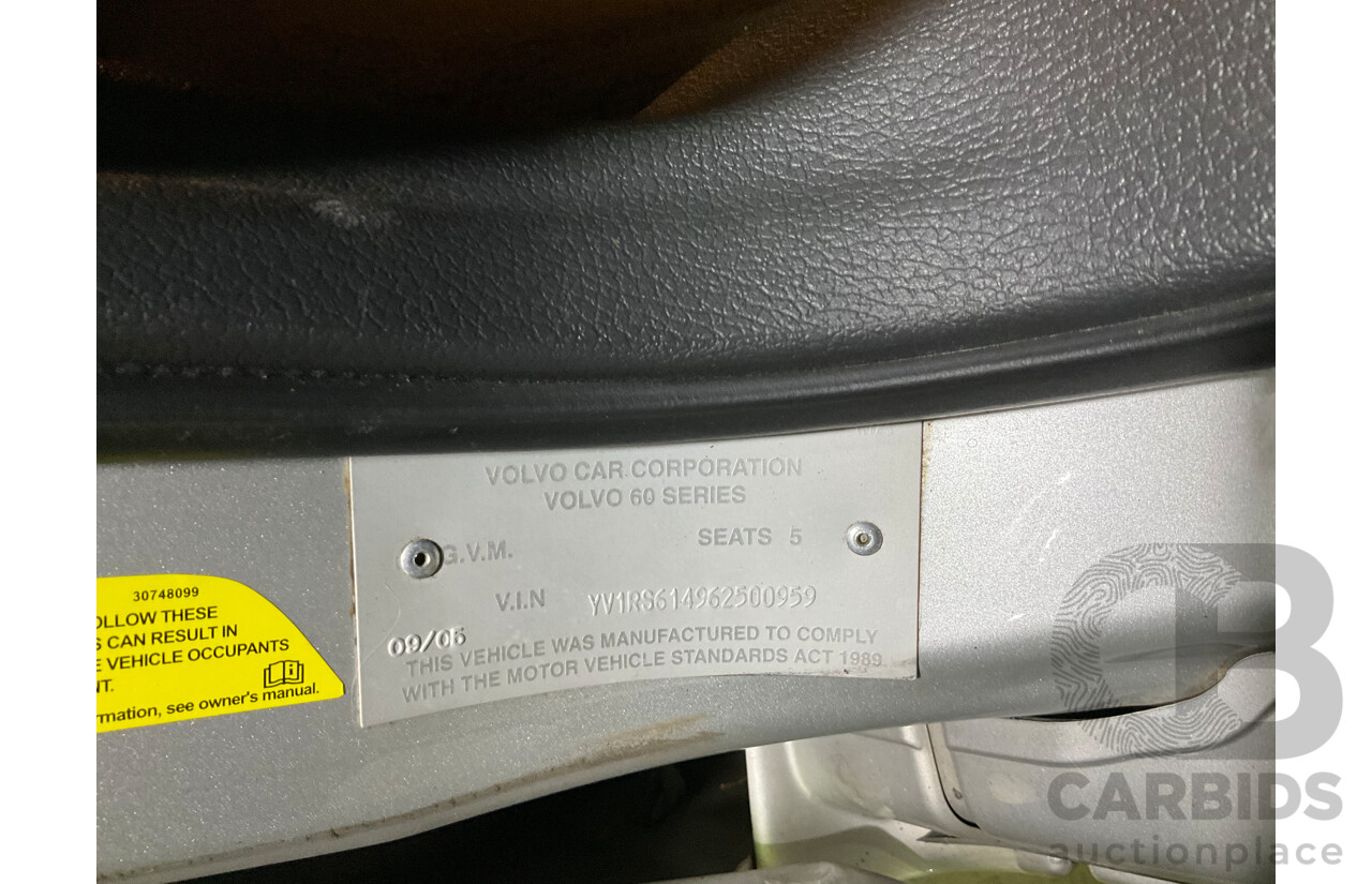 9/2005 Volvo S60 2.4 20V SE 05 Upgrade 4d Sedan Silver 2.4L