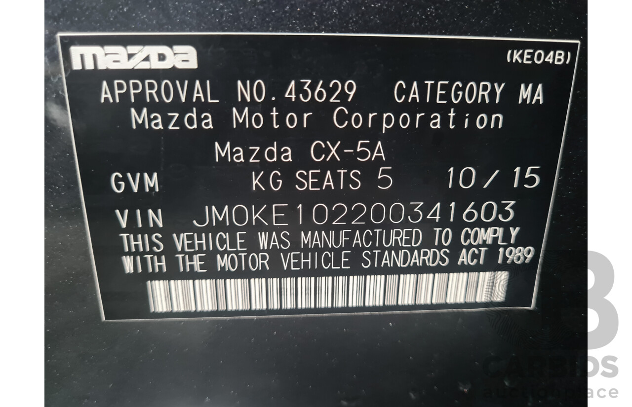 10/2015 Mazda CX-5 MAXX Sport (AWD) MY15 4d Wagon Grey Turbo Diesel 2.2L