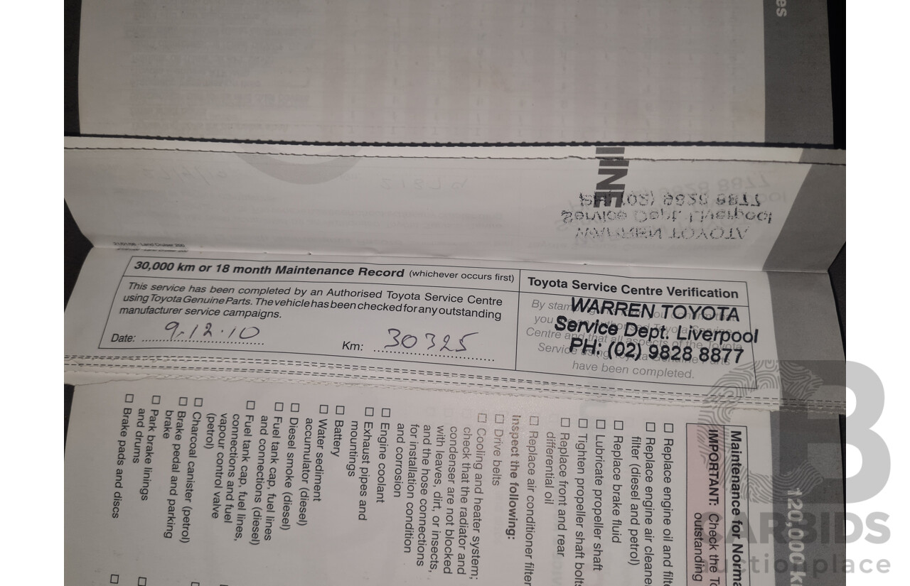 12/2008 Toyota Landcruiser GXL (4x4) VDJ200R 4d Wagon Blue Turbo Diesel V8 4.5L