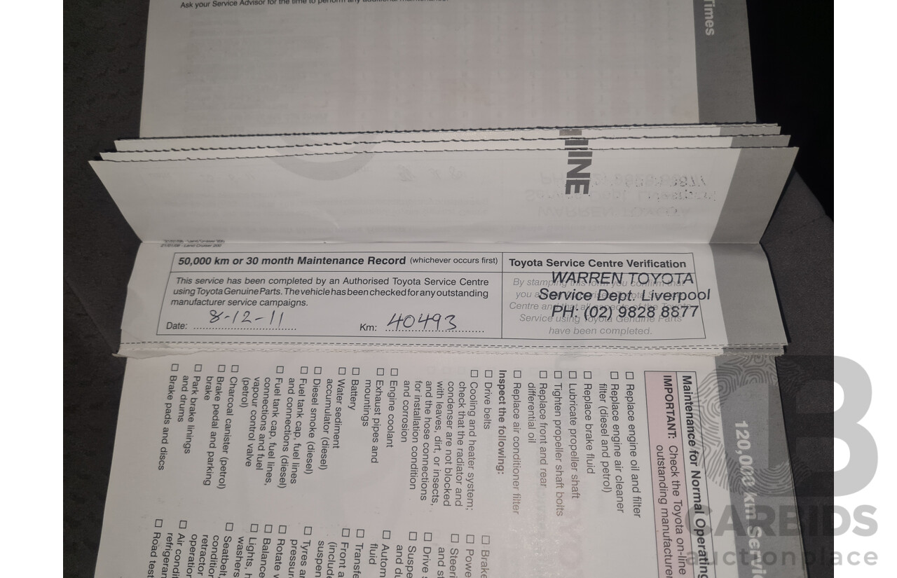 12/2008 Toyota Landcruiser GXL (4x4) VDJ200R 4d Wagon Blue Turbo Diesel V8 4.5L