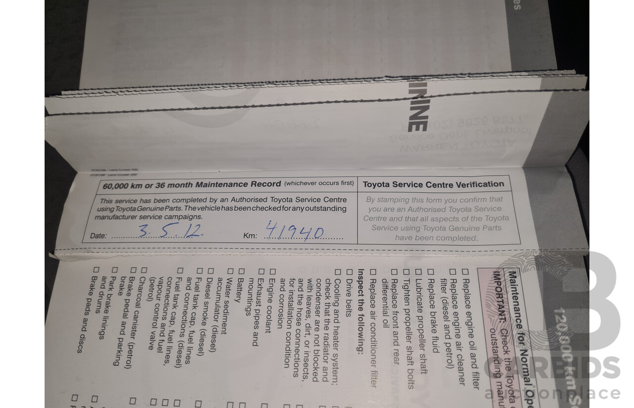 12/2008 Toyota Landcruiser GXL (4x4) VDJ200R 4d Wagon Blue Turbo Diesel V8 4.5L