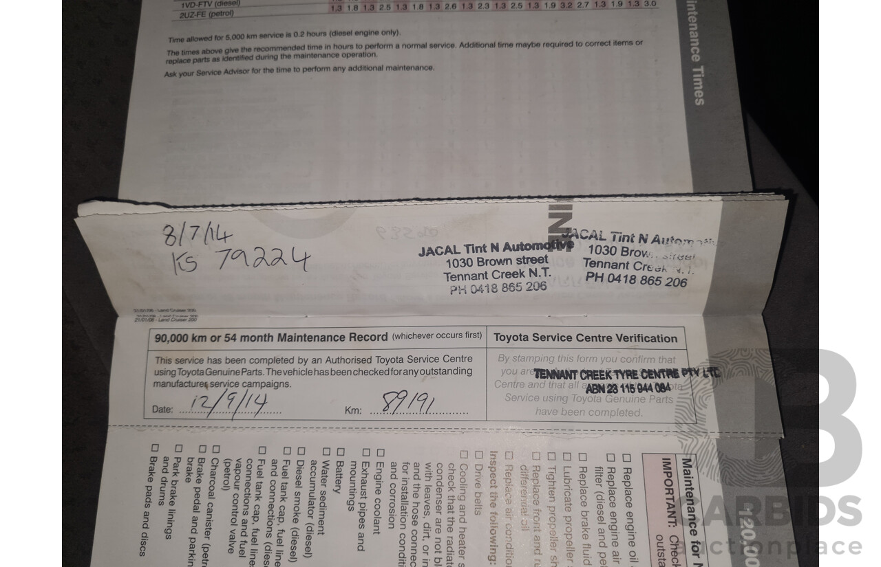 12/2008 Toyota Landcruiser GXL (4x4) VDJ200R 4d Wagon Blue Turbo Diesel V8 4.5L