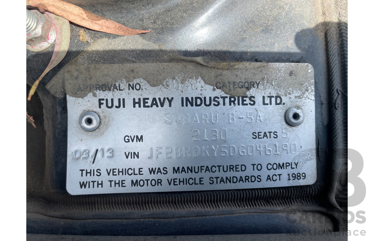 3/2013 Subaru Outback 2.0D Premium MY13 4d Wagon Black 2.0L