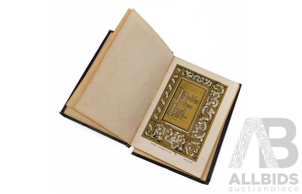 Antique the Parables of Our Lord, Longman & Co, Full Colour Pages with Tooled Leather Cover