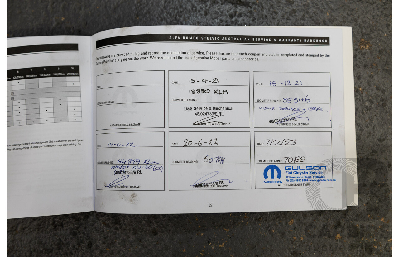 07/2020 Alfa Romeo Stelvio First Edition Q4 (AWD) 949 4D Wagon Black Turbo Diesel 2.1L