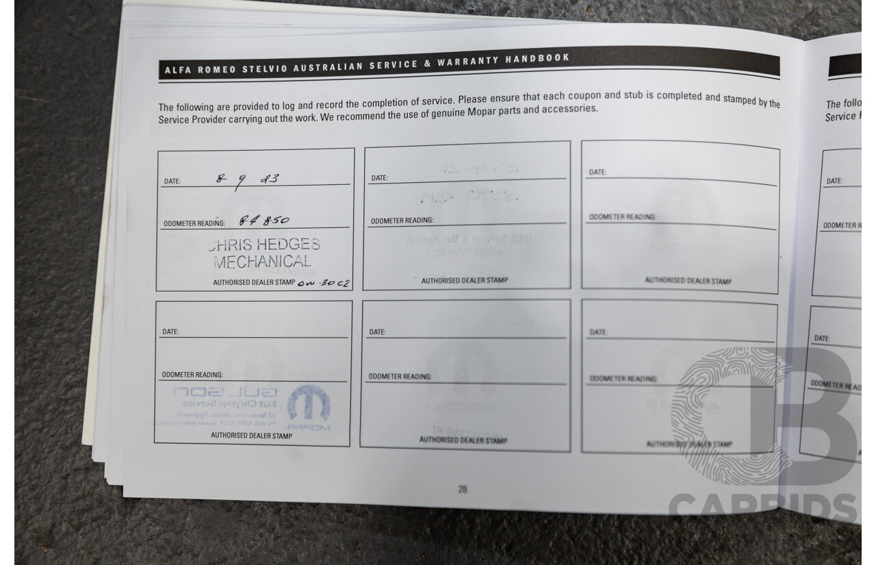 07/2020 Alfa Romeo Stelvio First Edition Q4 (AWD) 949 4D Wagon Black Turbo Diesel 2.1L