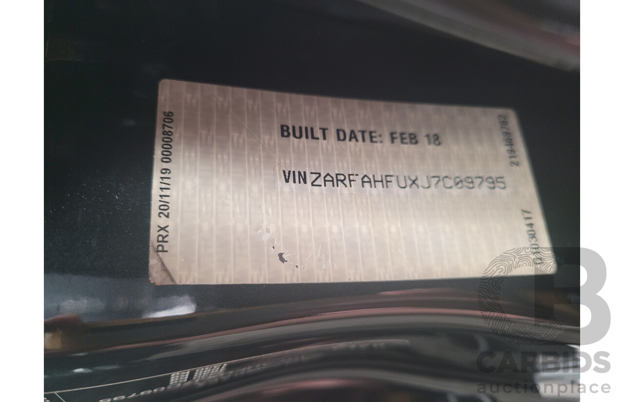 07/2020 Alfa Romeo Stelvio First Edition Q4 (AWD) 949 4D Wagon Black Turbo Diesel 2.1L