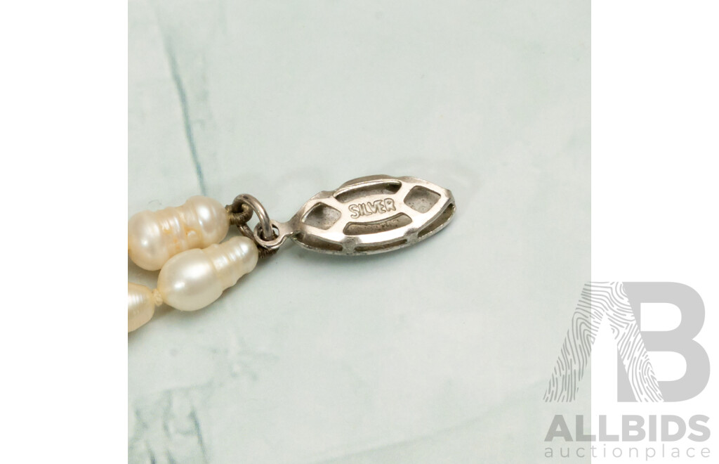 Beautiful Cultured Rice Pearl Strands for Restringing, Four Strands and One Sterling Silver Pearl Clasp