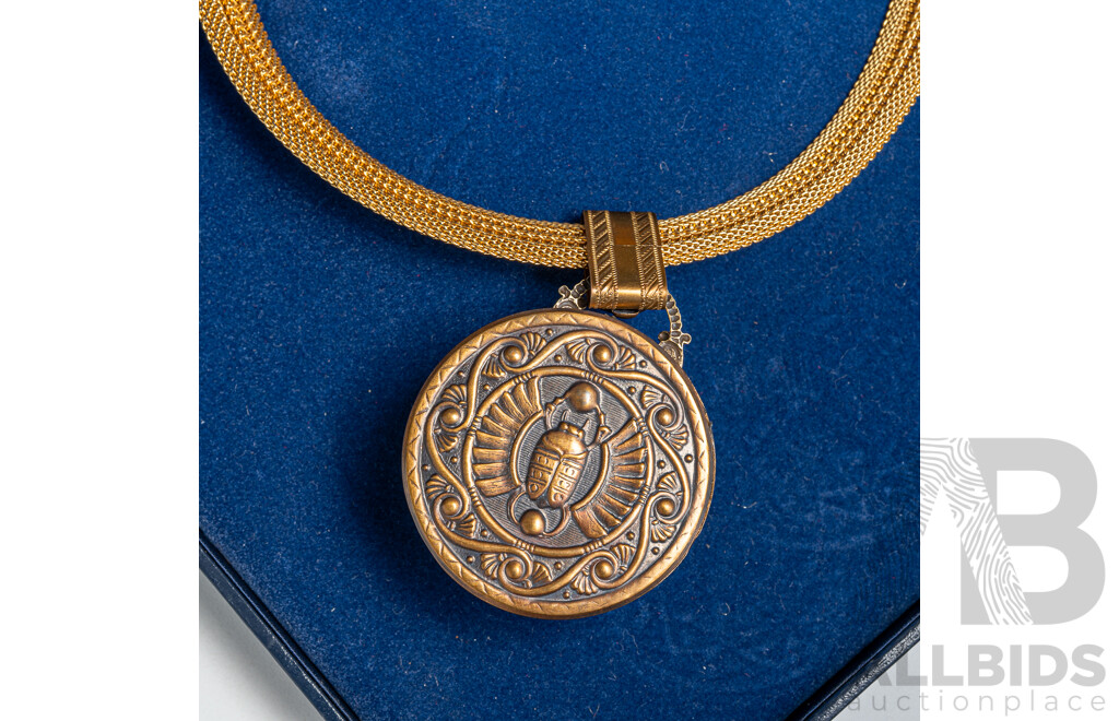 Patrice 3RM FUG German Resin & Genuine Gaseite with Brass Necklet, 43cm, as New in Original Presentation Box