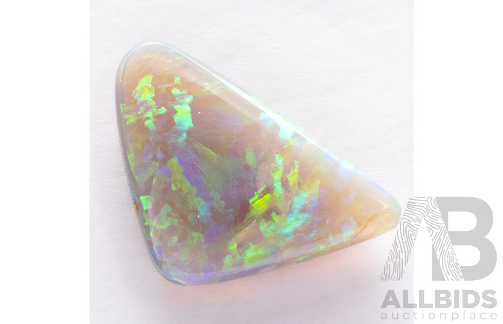 Australian Black Opal, Solid Trilliant Cut Cabochon, 7.40ct