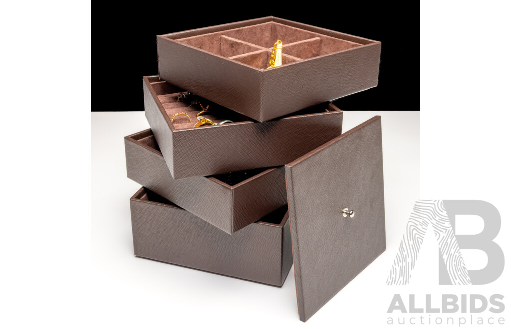 Jewellery Stacking Tower Full of Gold Tone Jewellery Items