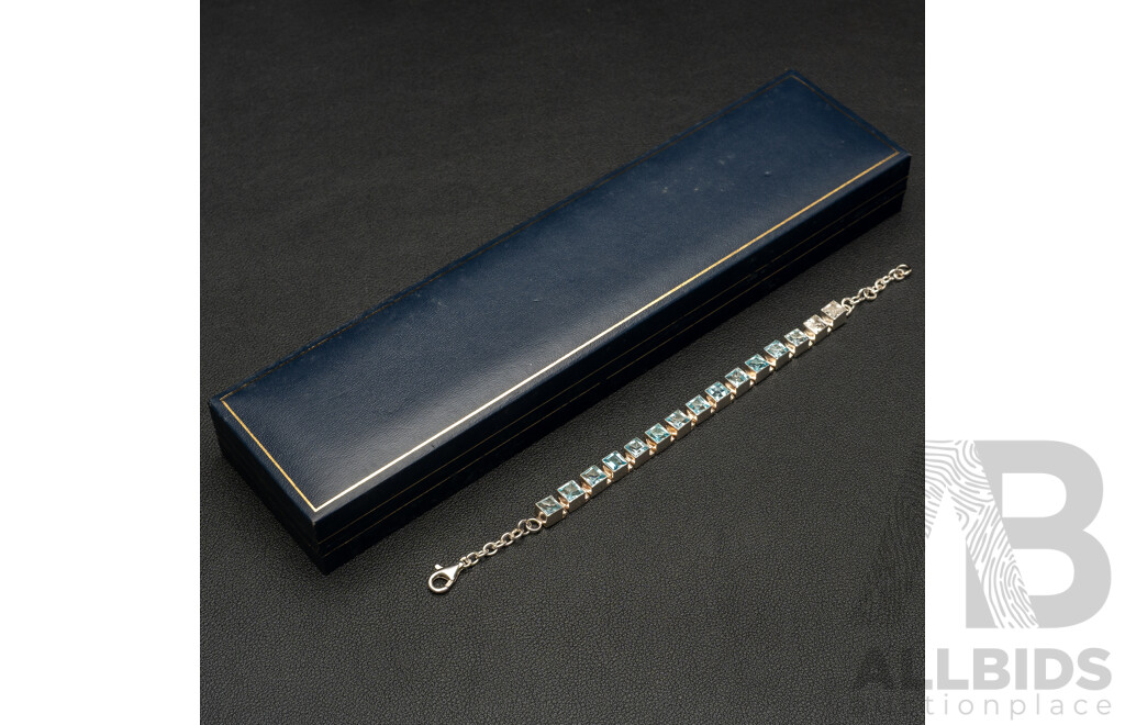 Sterling Silver Ombre Topaz Bracelet, 20cm, 22.73 Grams