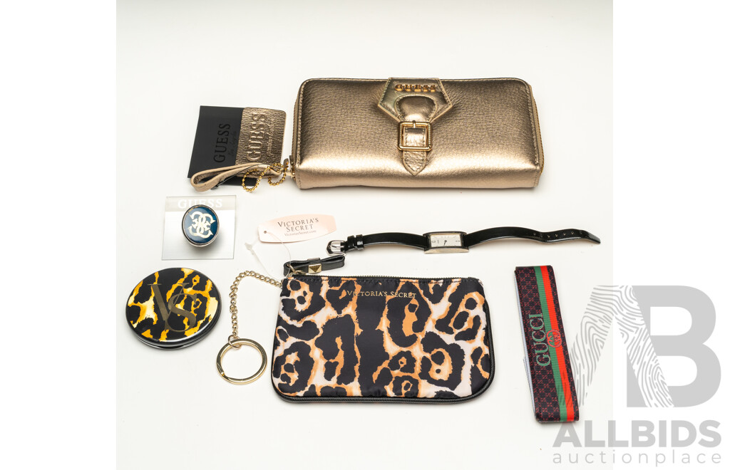 Guess Gold Leather Large Clutch Wallet as New in Box, Guess Watch, Ring & Other Items