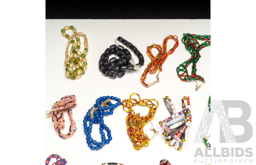 Large Collection of Vintage Beaded Necklce & Other Items Including Paper Beads, Micro Beads and Tribal Beads