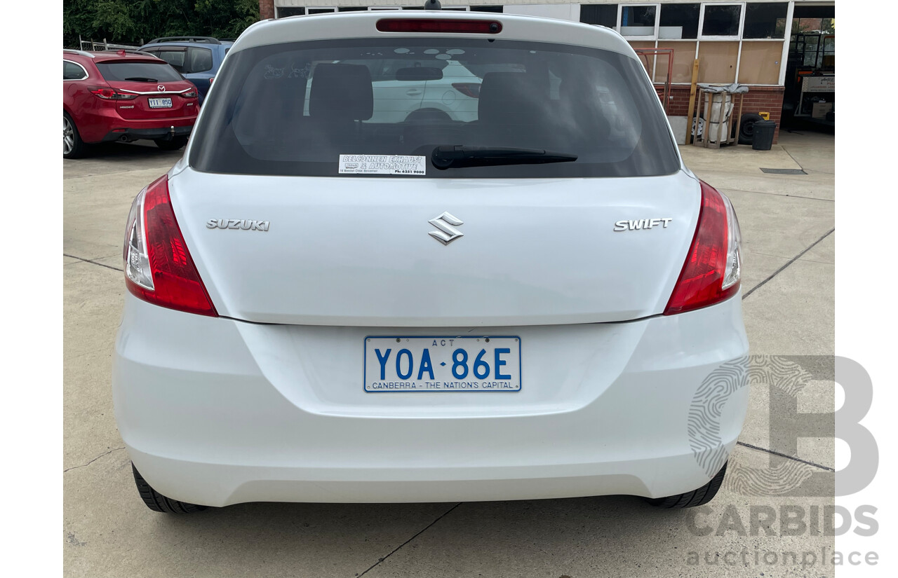 7/2012 Suzuki Swift GL FZ 5d Hatchback White 1.4L