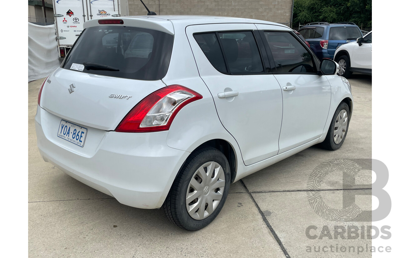 7/2012 Suzuki Swift GL FZ 5d Hatchback White 1.4L