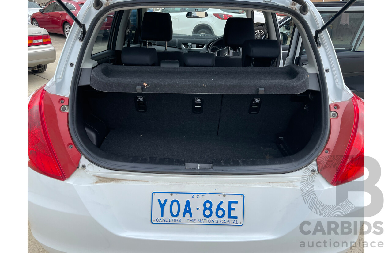 7/2012 Suzuki Swift GL FZ 5d Hatchback White 1.4L