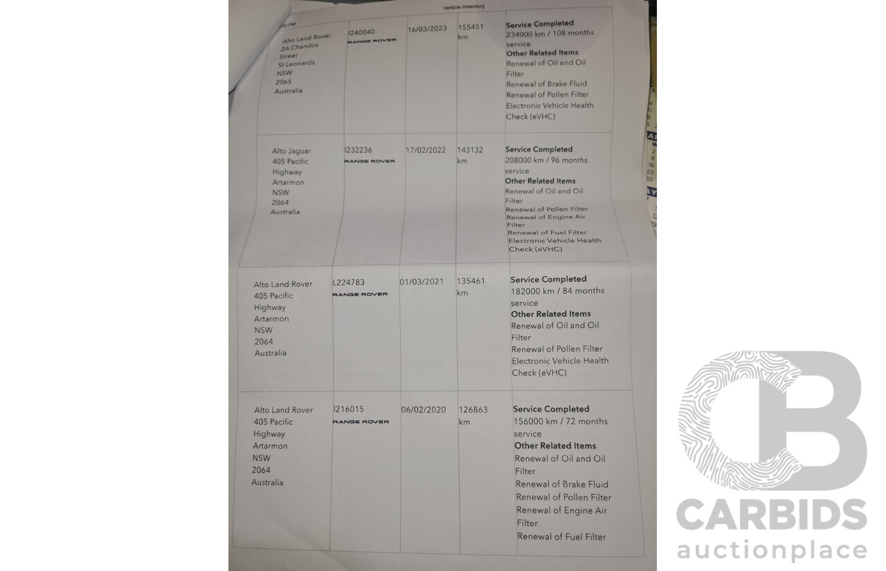 3/2014 Range Rover Sport 3.0 SDV6 Autobiography LW 4d Wagon Mariana Black Metallic Turbo Diesel V6 3.0L