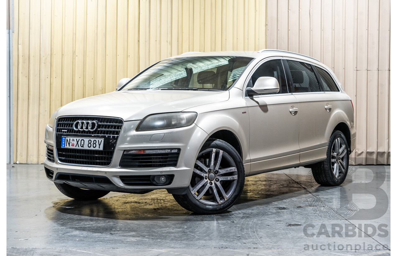 2/2008 Audi Q7 3.0 TDI Quattro (AWD) S-Line Package MY08 Upgrade 4d Wagon Beige Turbo Diesel V6 3.0L - 7 Seater