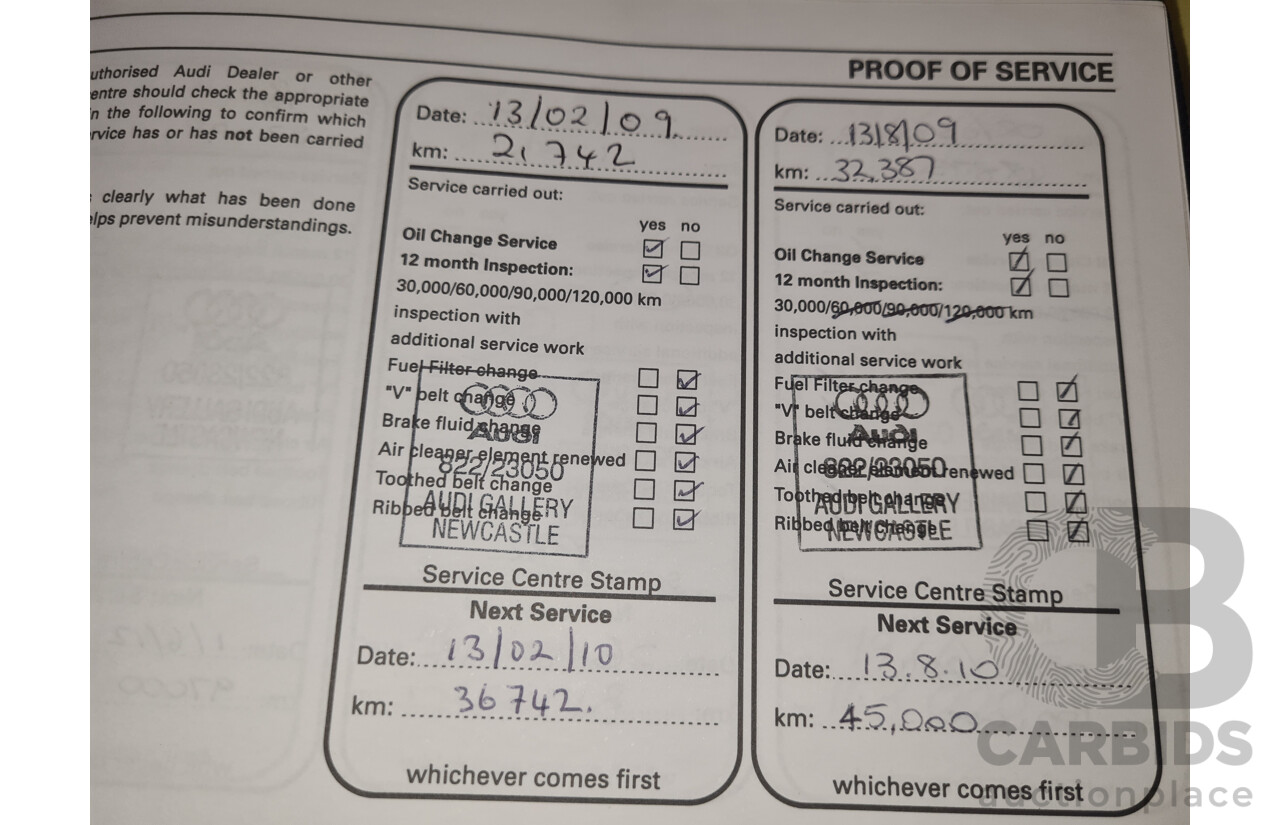 2/2008 Audi Q7 3.0 TDI Quattro (AWD) S-Line Package MY08 Upgrade 4d Wagon Beige Turbo Diesel V6 3.0L - 7 Seater