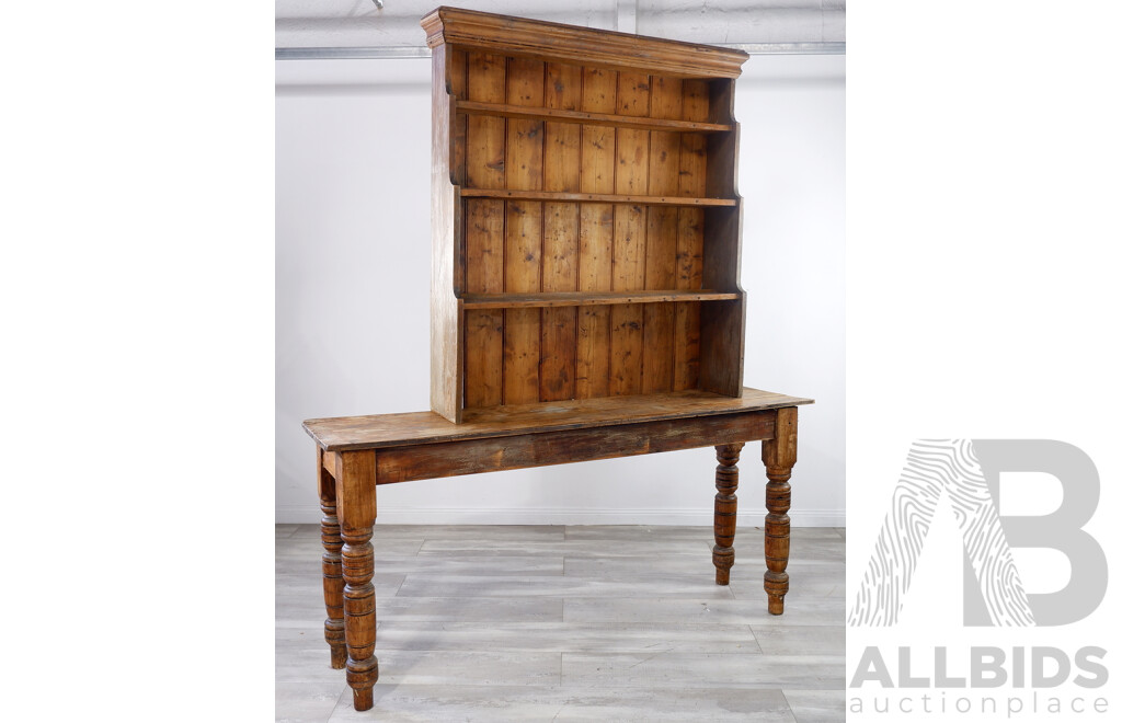 Antique Console Table and Hutch