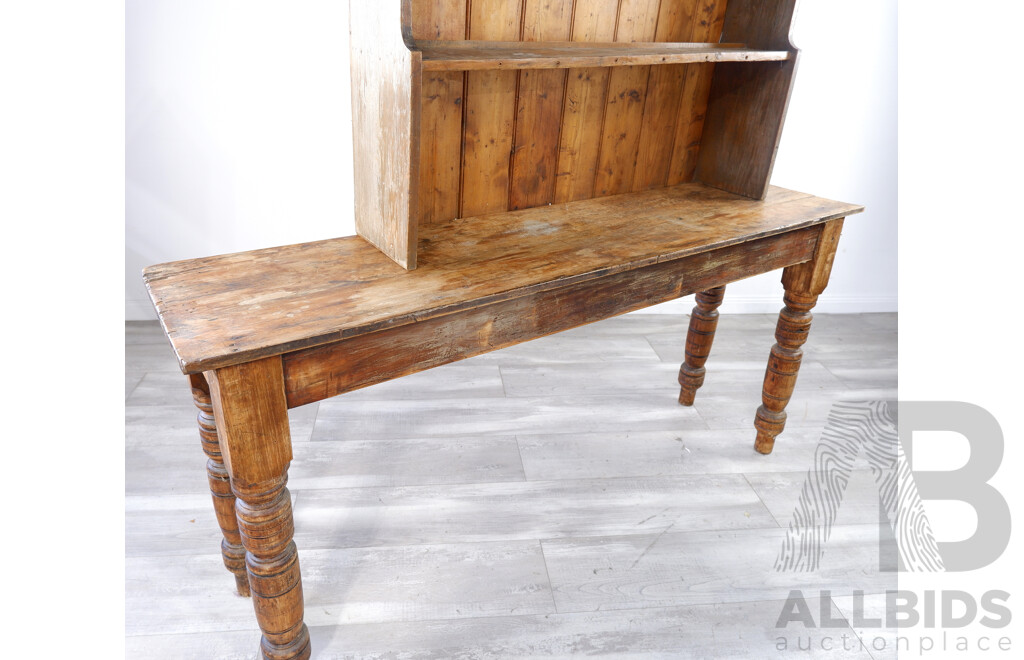 Antique Console Table and Hutch