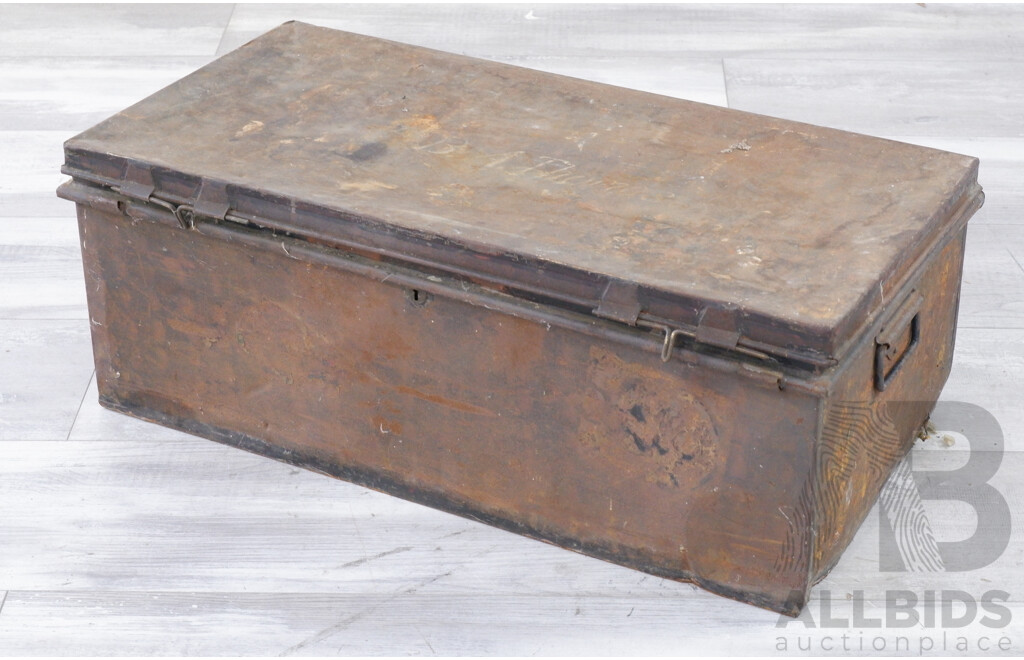 Antique Metal Travelling Trunk