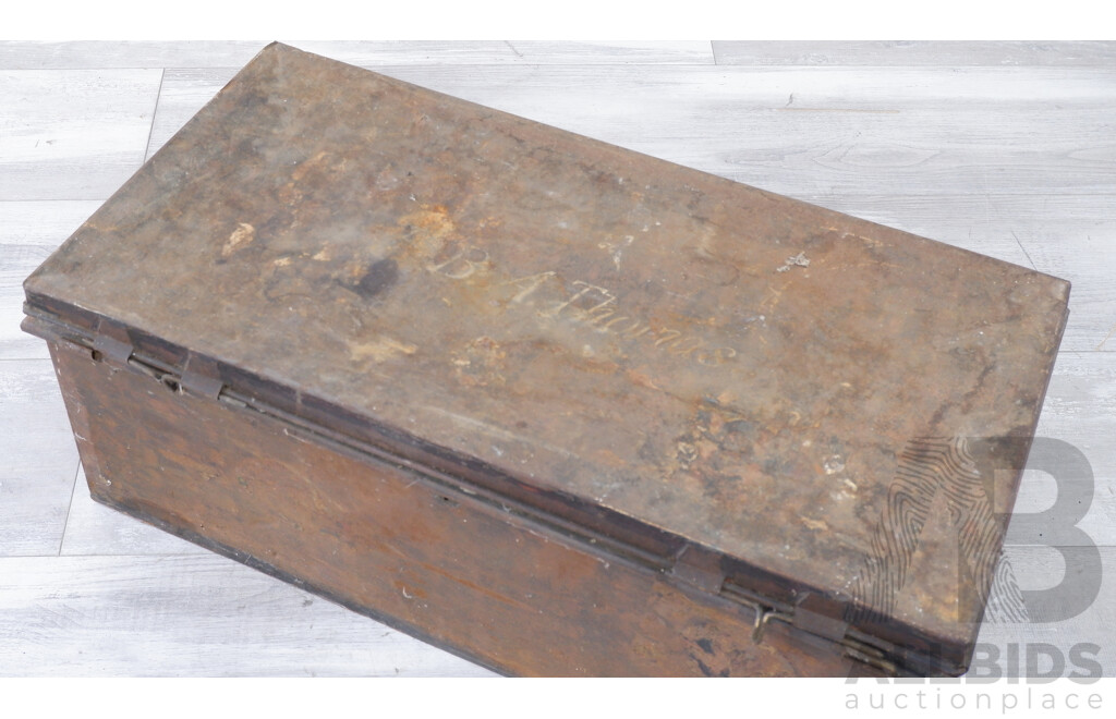 Antique Metal Travelling Trunk
