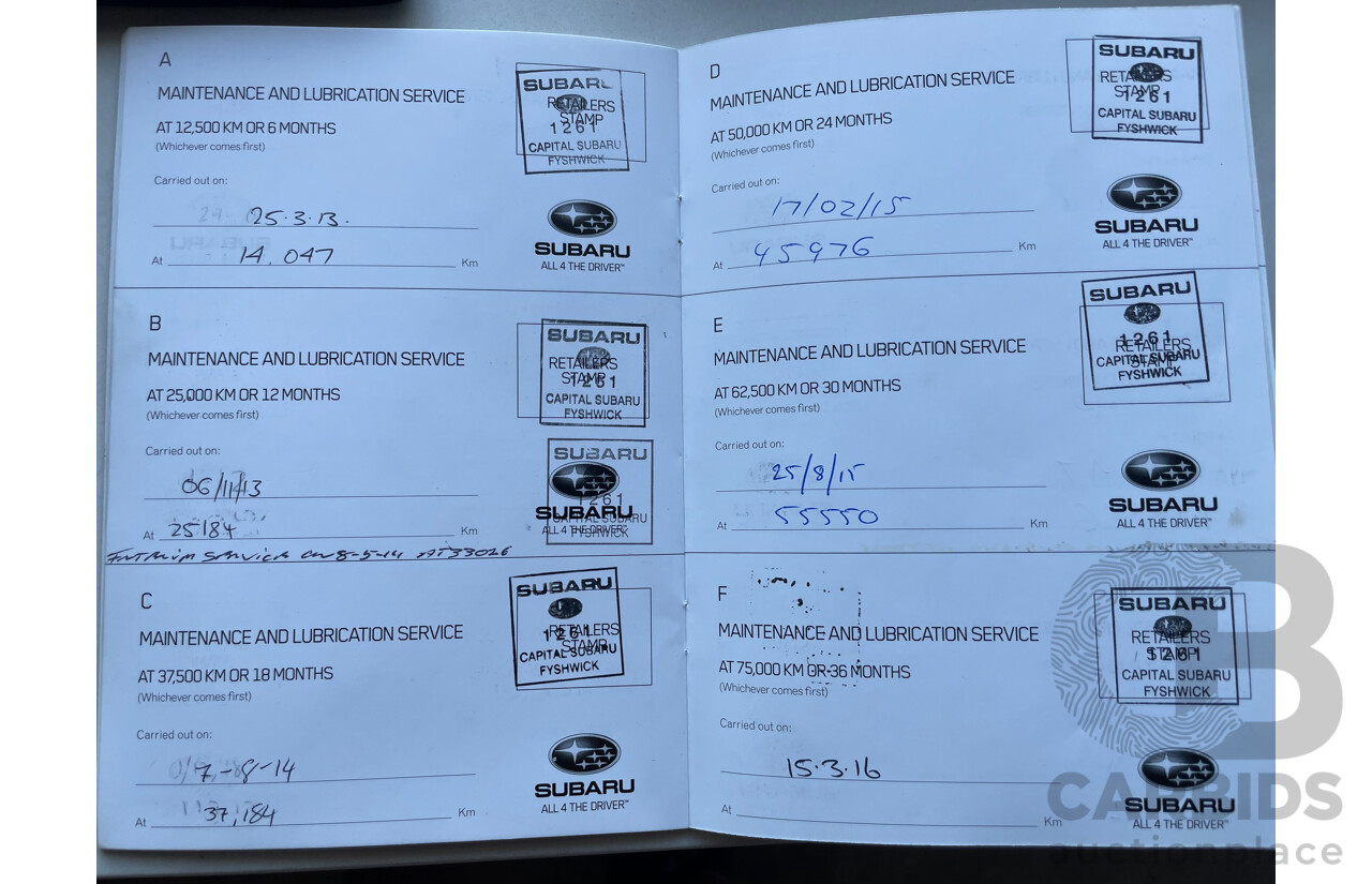 5/2012 Subaru Impreza 2.0i (awd) MY12 4d Sedan Grey 2.0L