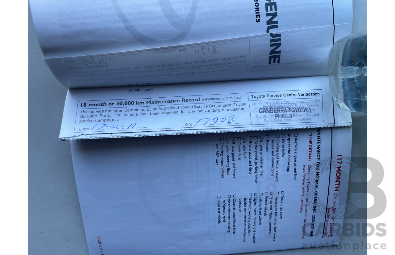 05/10 Toyota Camry ALTISE FWD ACV40R 09 UPGRADE 4D Sedan Green 2.4L