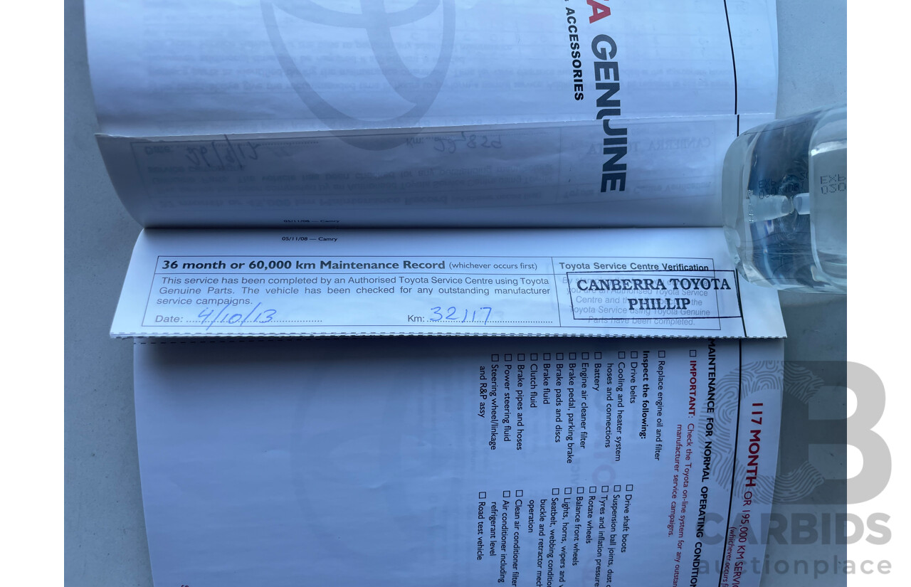 05/10 Toyota Camry ALTISE FWD ACV40R 09 UPGRADE 4D Sedan Green 2.4L