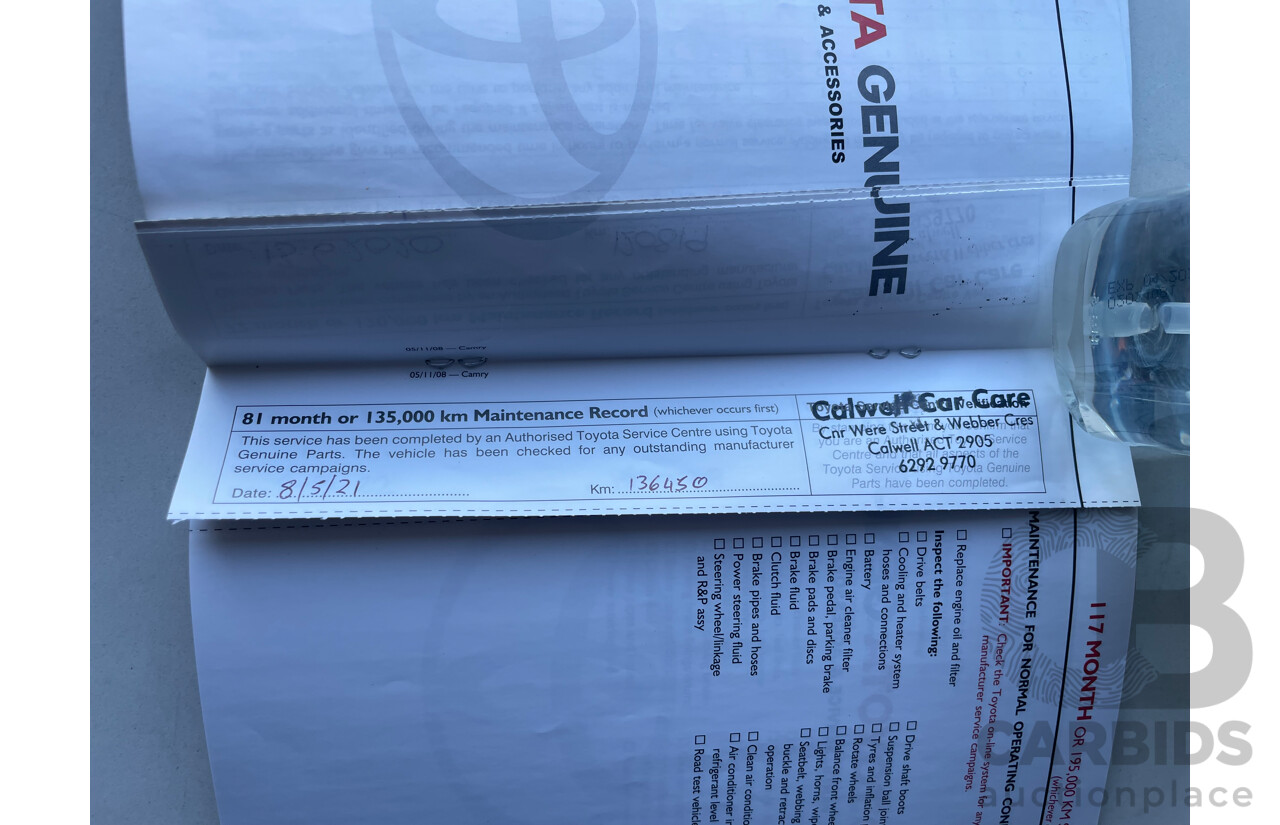 05/10 Toyota Camry ALTISE FWD ACV40R 09 UPGRADE 4D Sedan Green 2.4L