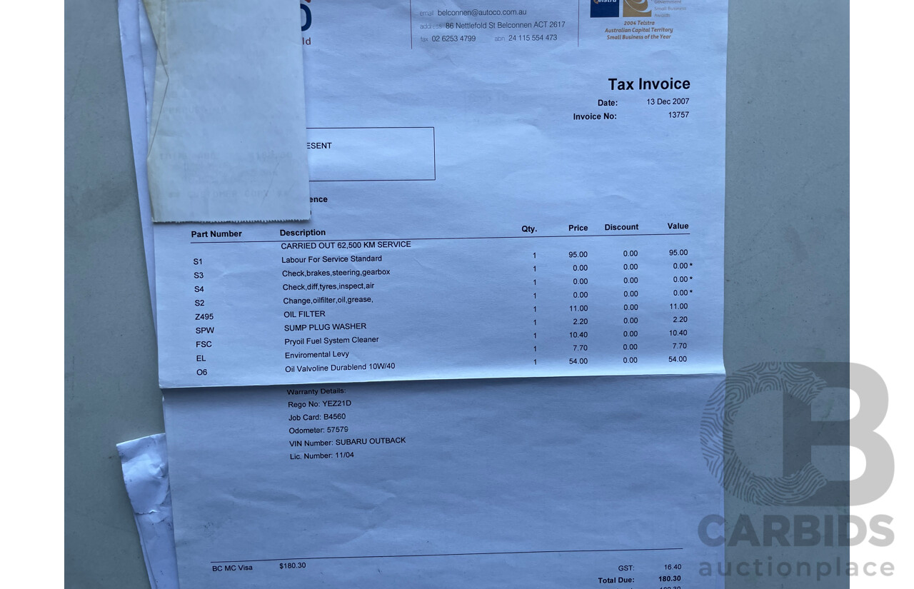 11/04 Subaru Outback 2.5i PREMIUM AWD AWD MY05 4D Wagon Silver 2.5L