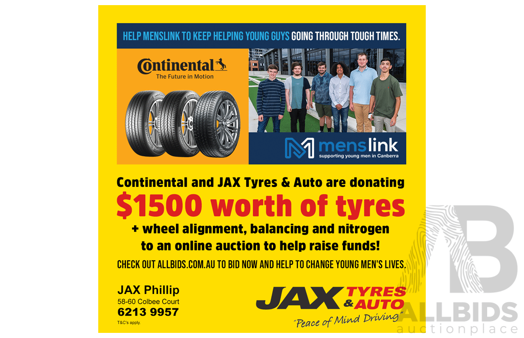 JAX Tyres Phillip - $1500 Continental Tyres Voucher