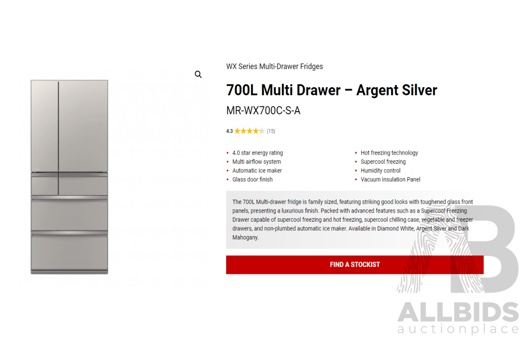 Mitsubishi Electric 700l Multi Drawer Fridge