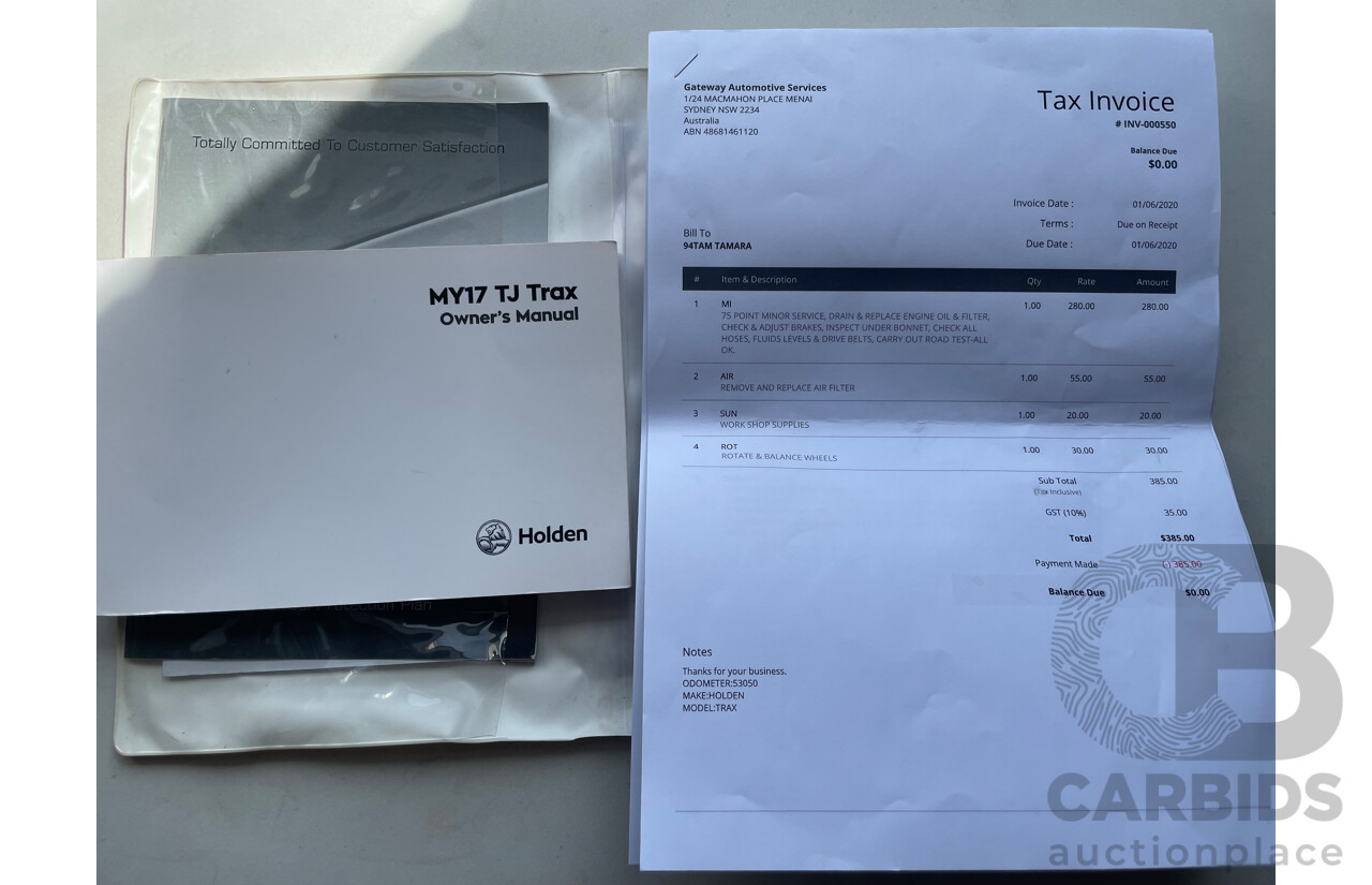 6/2017 Holden Trax LS Turbo TJ MY17 4d Wagon Blue Turbo 1.4L