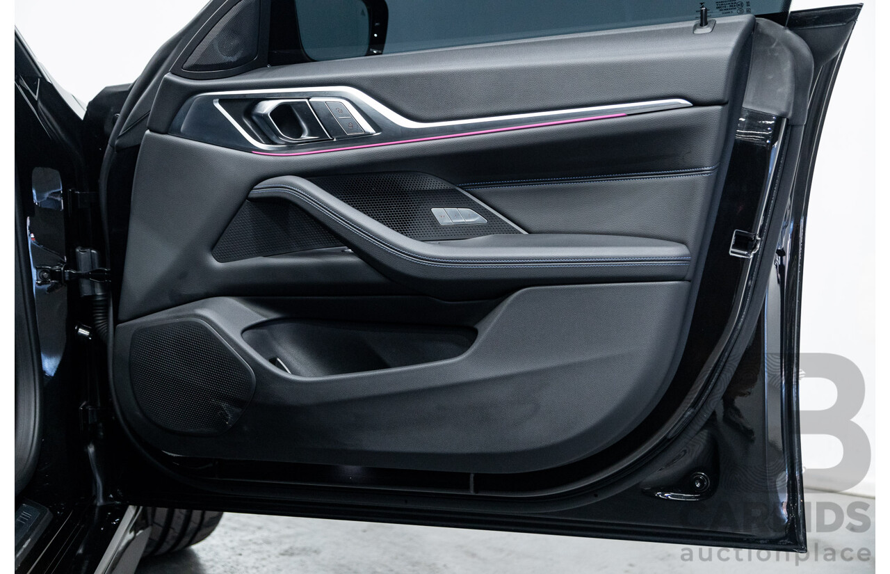 05/2022 BMW i4 eDrive40i M-Sport Gran Coupe G26 4D Coupe Black Sapphire Metallic Electric EV 250kw