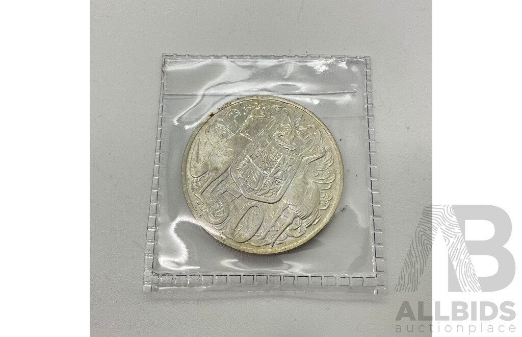 1966 Australian 50c Coin, 80% Silver.