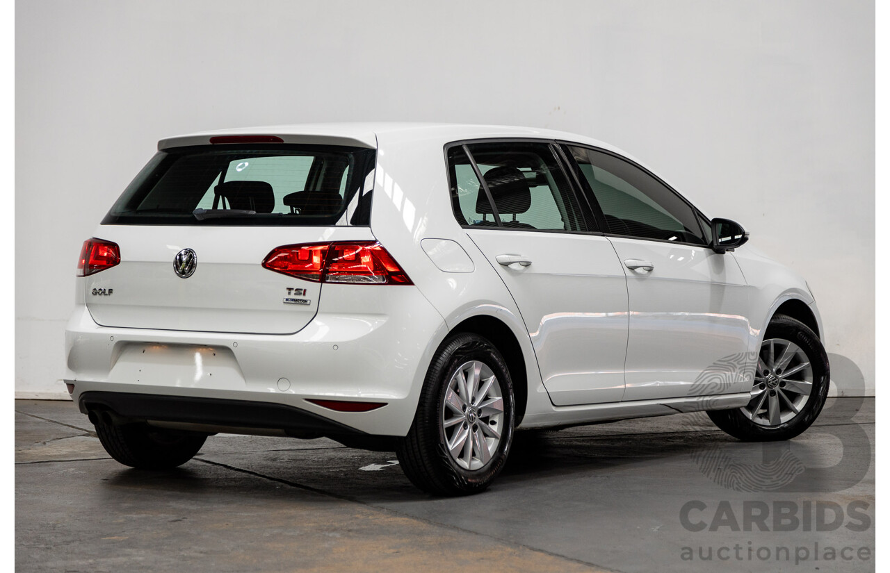 09/2015 Volkswagen Golf 92 TSI Trendline MY16 5D Hatchback White Turbo 1.4L