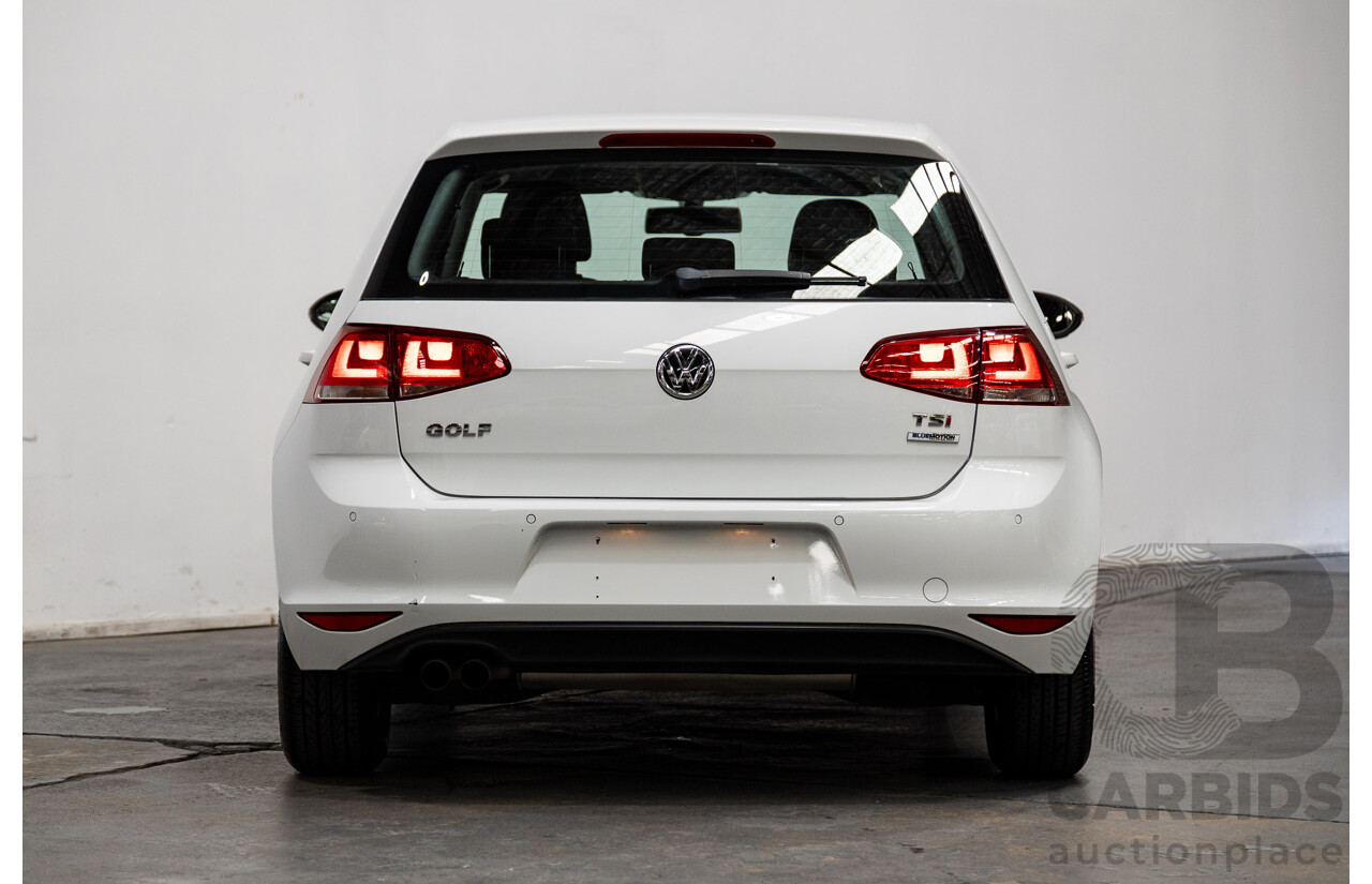 09/2015 Volkswagen Golf 92 TSI Trendline MY16 5D Hatchback White Turbo 1.4L