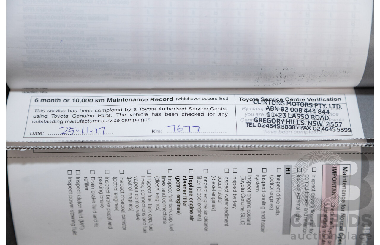 02/2017 Toyota Hilux SR5 4x4 GUN126R Extra Cab Utility Grey Turbo Diesel 2.8L