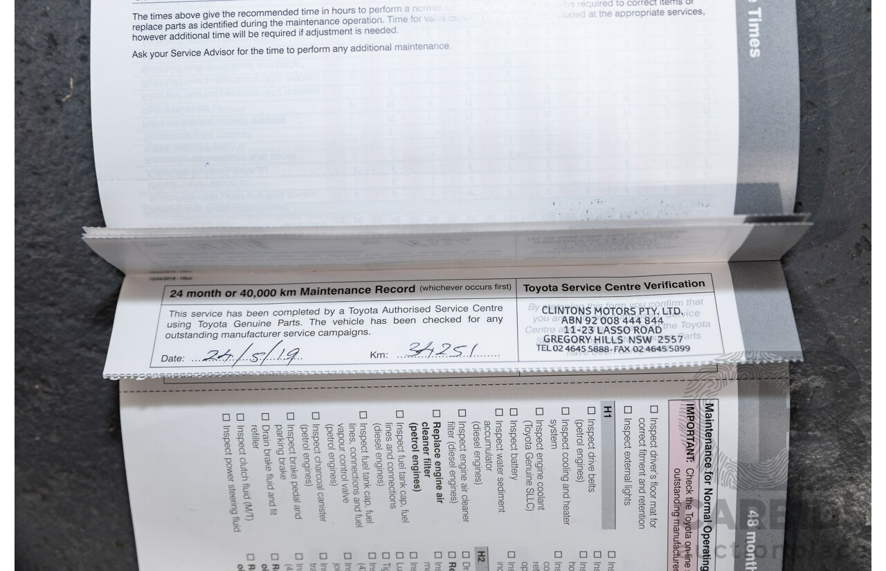 02/2017 Toyota Hilux SR5 4x4 GUN126R Extra Cab Utility Grey Turbo Diesel 2.8L