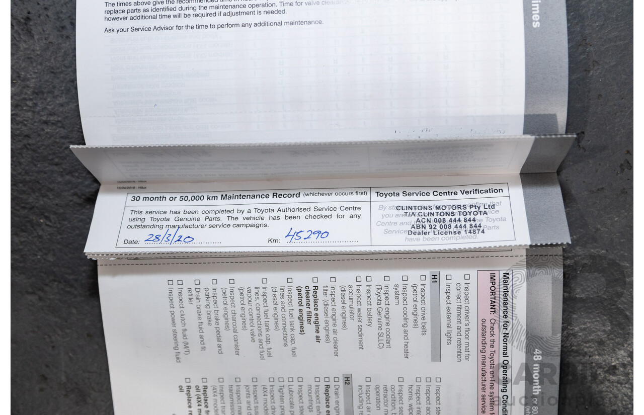 02/2017 Toyota Hilux SR5 4x4 GUN126R Extra Cab Utility Grey Turbo Diesel 2.8L