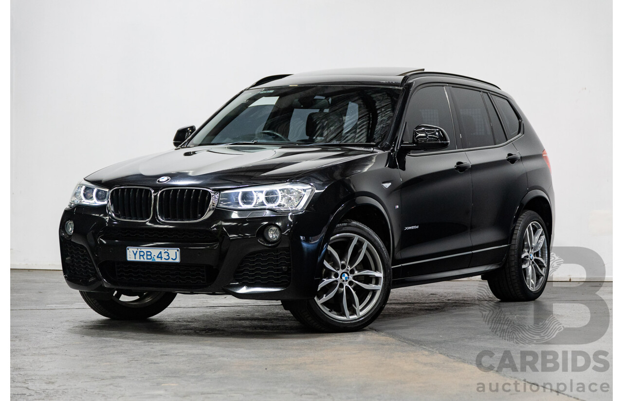 08/2015 BMW X3 xDrive20d (4x4) F25 MY15 4D Wagon Sapphire Black Metallic Turbo Diesel 2.0L