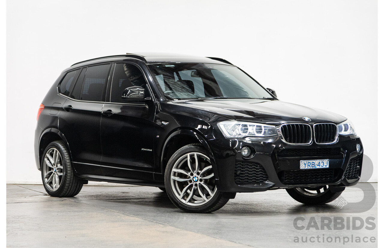 08/2015 BMW X3 xDrive20d (4x4) F25 MY15 4D Wagon Sapphire Black Metallic Turbo Diesel 2.0L