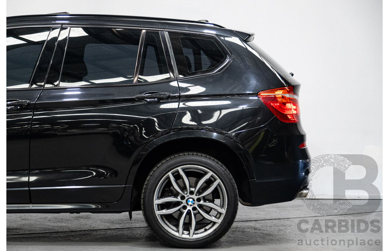 08/2015 BMW X3 xDrive20d (4x4) F25 MY15 4D Wagon Sapphire Black Metallic Turbo Diesel 2.0L