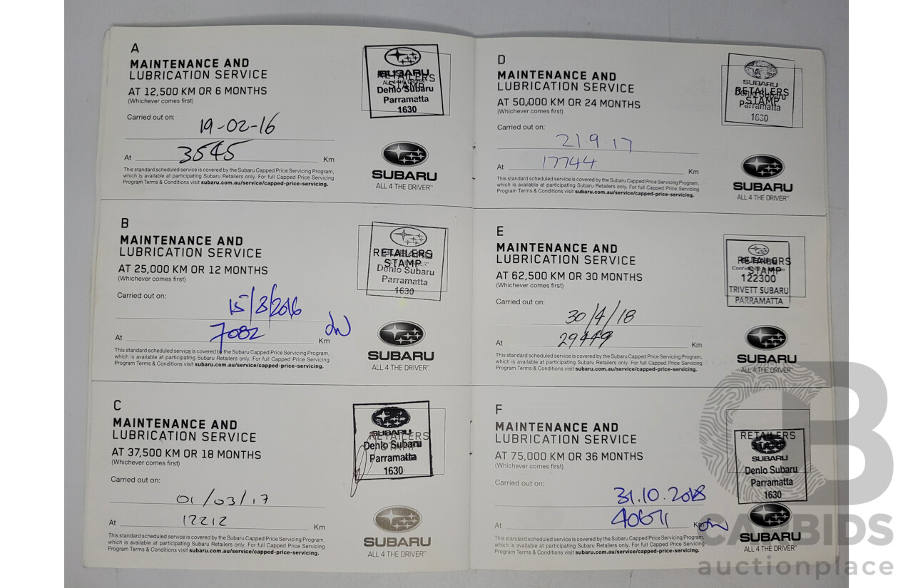 08/2015 Subaru WRX Premium (AWD) MY16 4d Sedan Black Turbo 2.0L