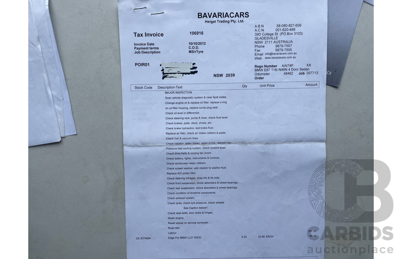 05/2008 BMW 118i E87 MY07 Upgrade 4d Hatchback Black 2.0L